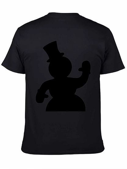 Snowman Silhouette Black T-Shirt