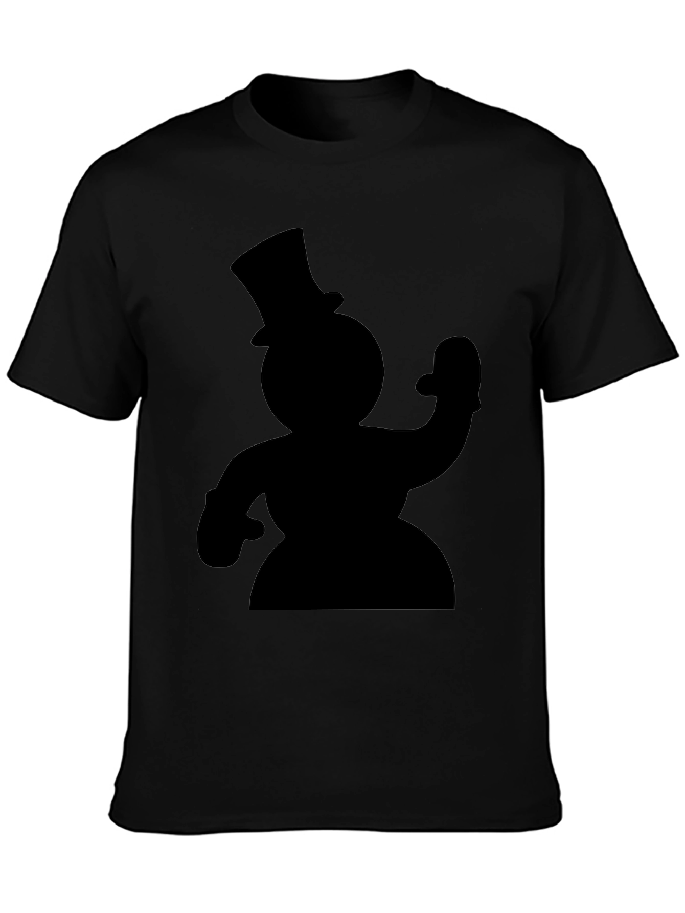 Snowman Silhouette Black T-Shirt