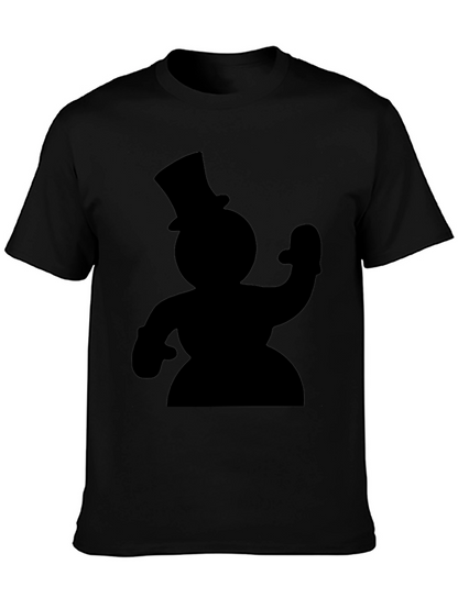 Snowman Silhouette Black T-Shirt