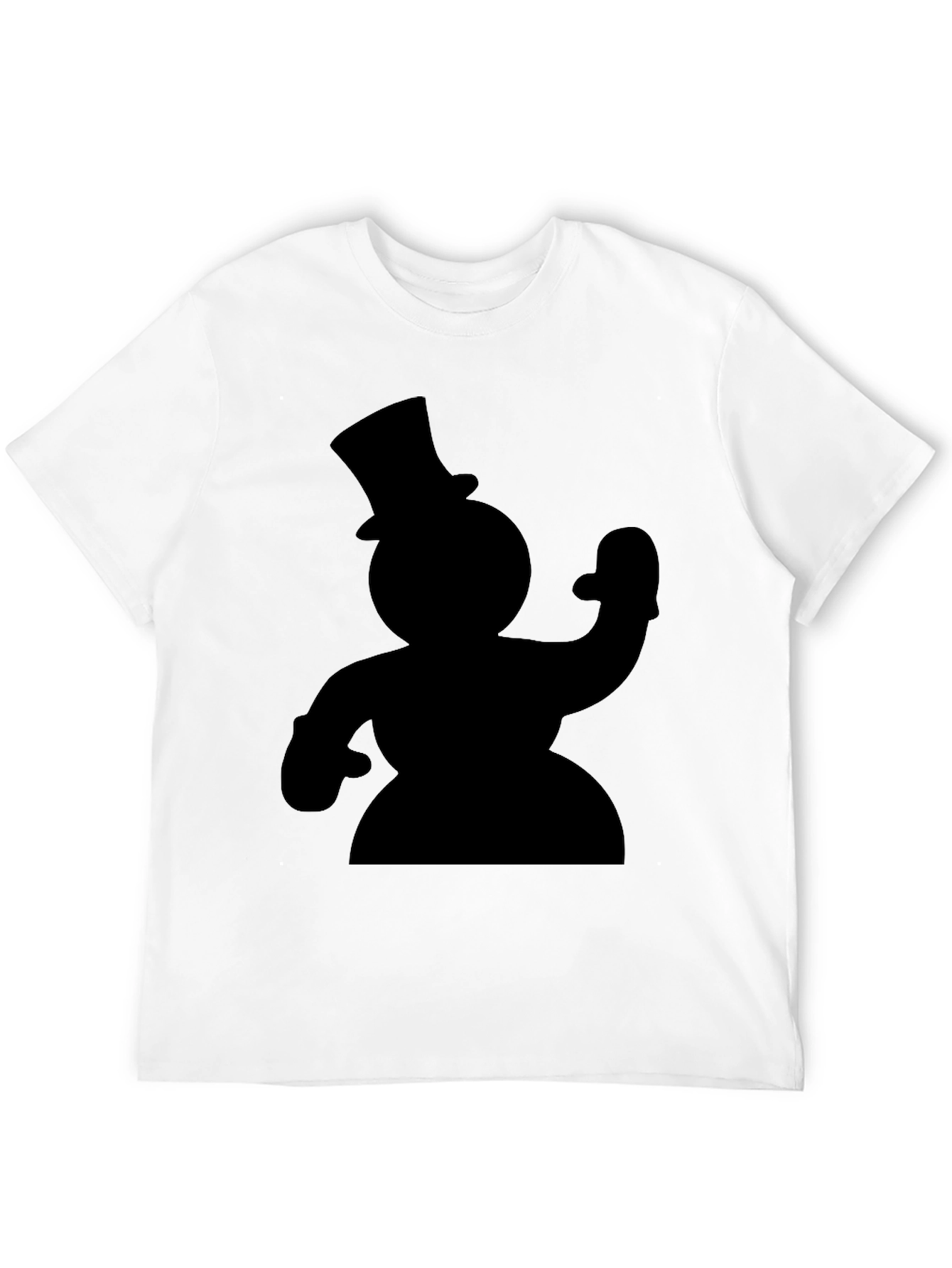 Snowman Silhouette Black T-Shirt