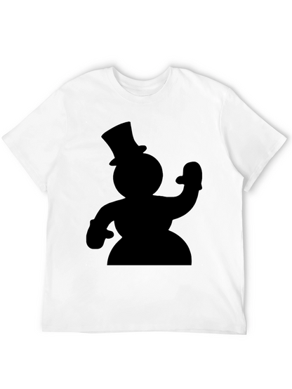 Snowman Silhouette Black T-Shirt
