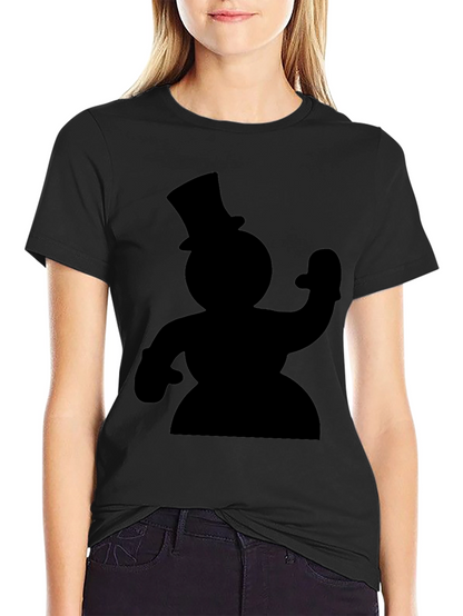 Snowman Silhouette Black T-Shirt