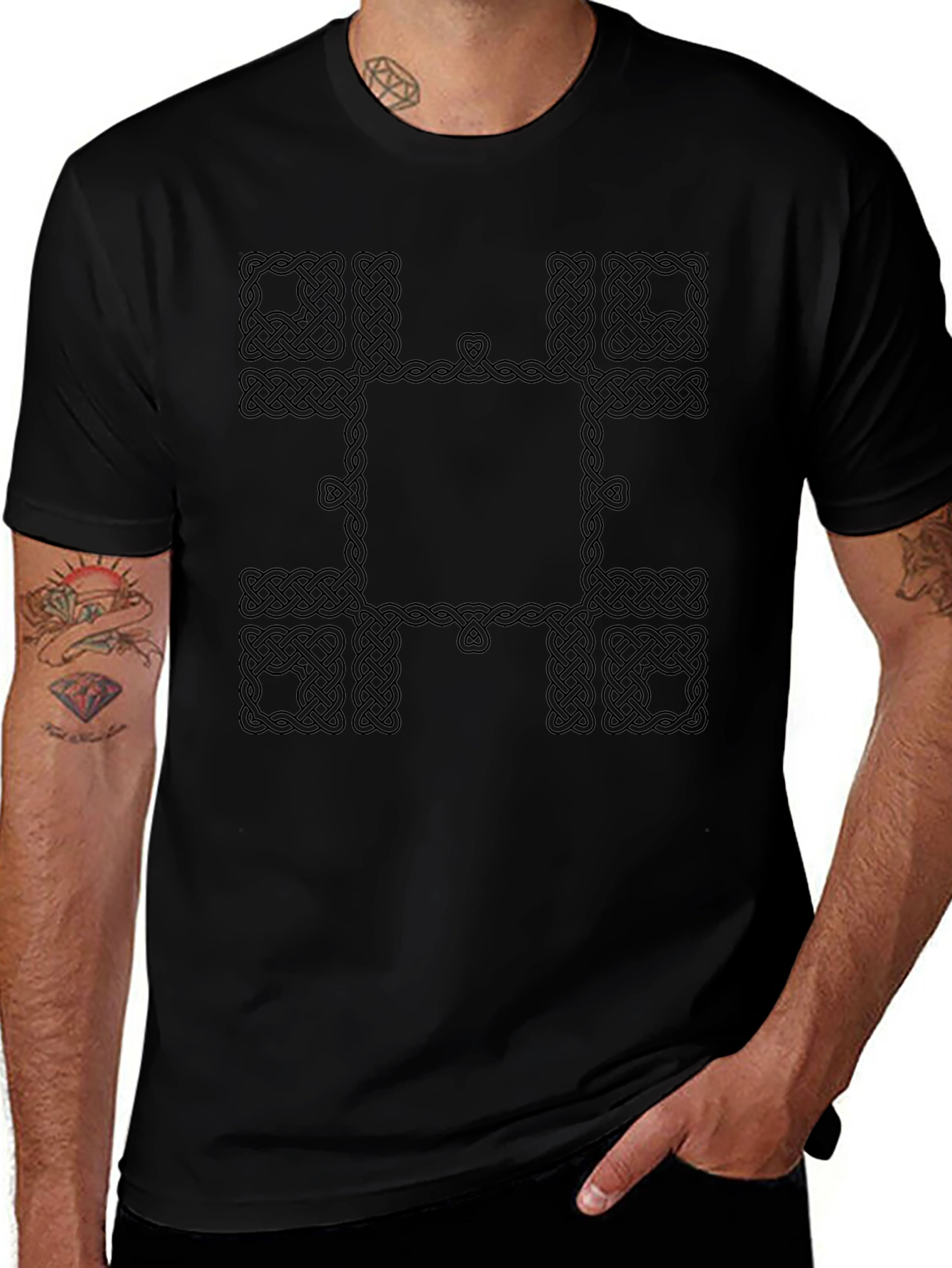 Celtic Knot Graphic Tee - Black