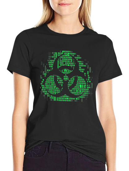 Biohazard Binary Code Graphic T-Shirt