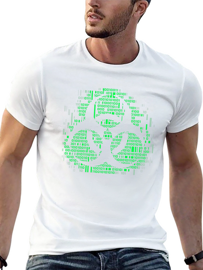 Biohazard Binary Code Graphic T-Shirt