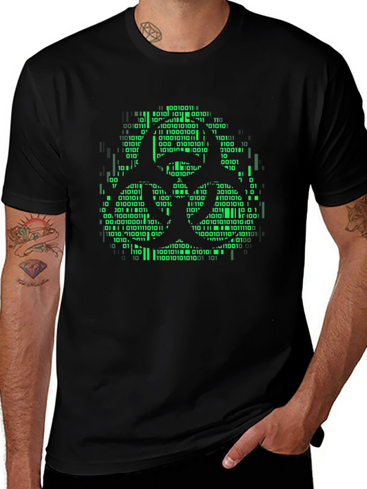 Biohazard Binary Code Graphic T-Shirt