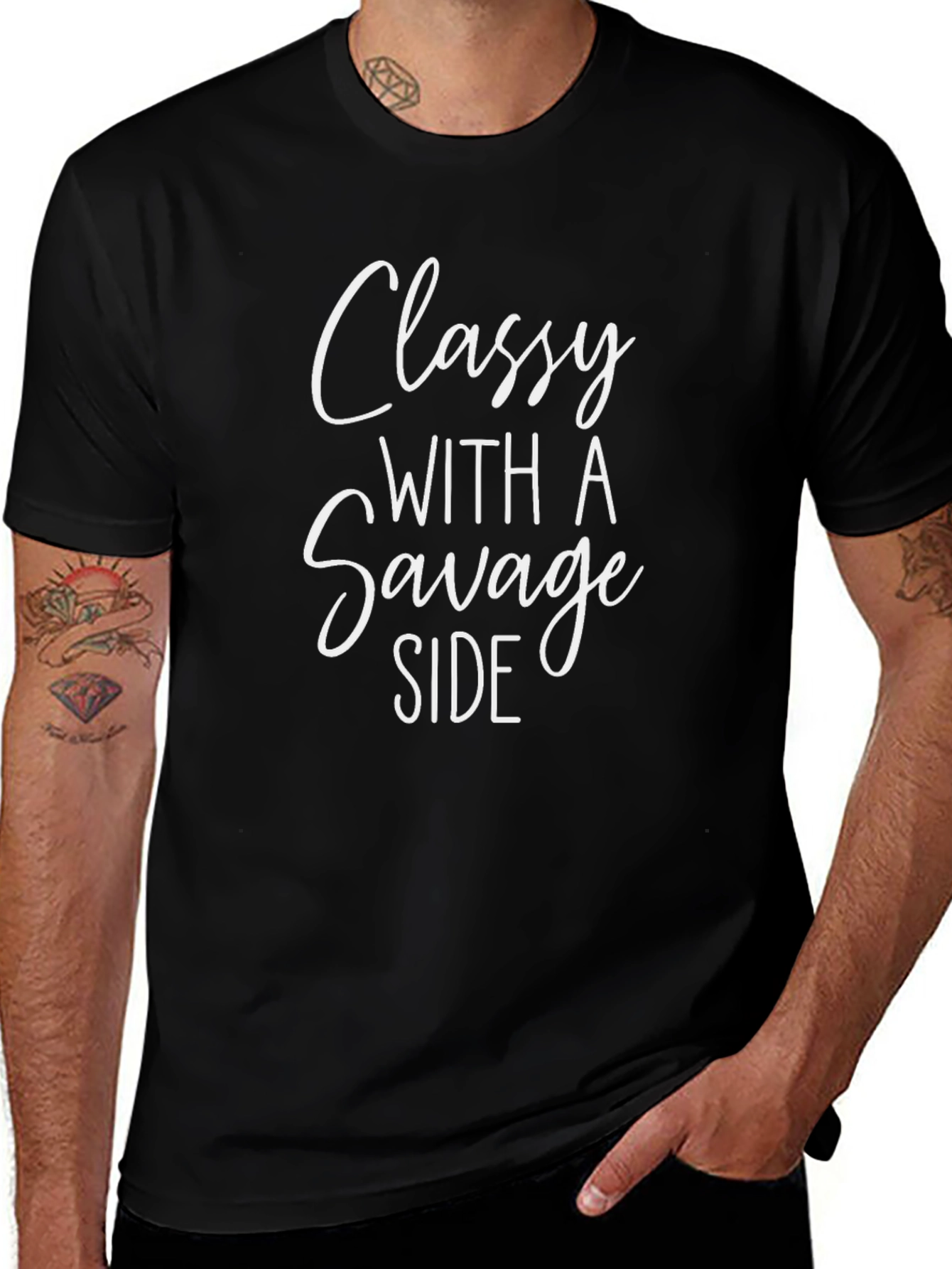 Classy With a Savage Side Black T-Shirt