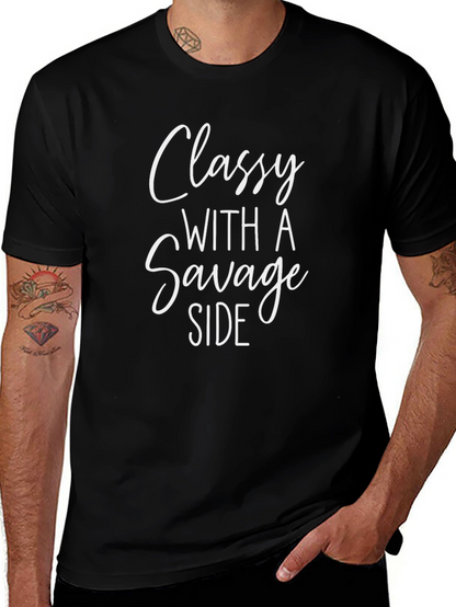 Classy With a Savage Side Black T-Shirt
