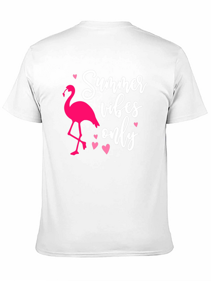 Summer Vibes Flamingo Graphic Tee - Black
