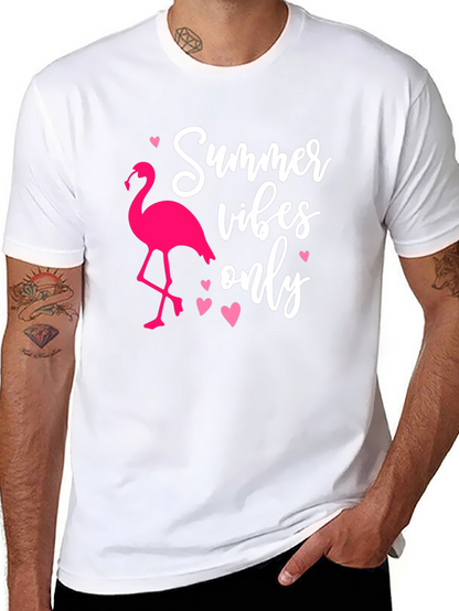 Summer Vibes Flamingo Graphic Tee - Black
