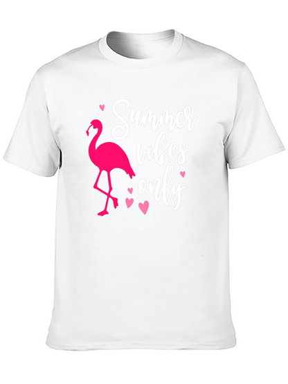 Summer Vibes Flamingo Graphic Tee - Black