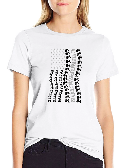 Chiropractor American Flag Graphic T-Shirt