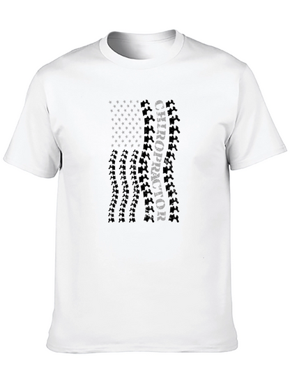Chiropractor American Flag Graphic T-Shirt