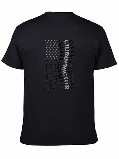 Chiropractor American Flag Graphic T-Shirt