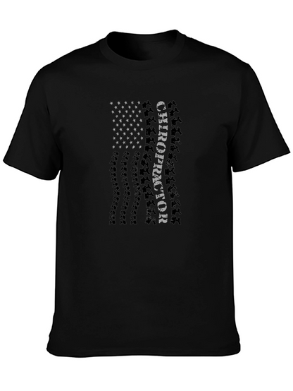 Chiropractor American Flag Graphic T-Shirt
