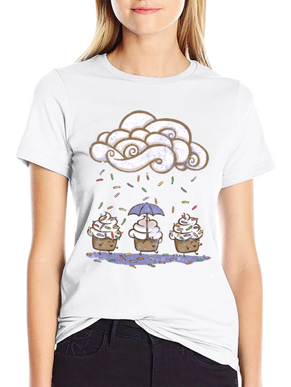 Cupcake Rain Graphic Tee - Sweet Treat Design