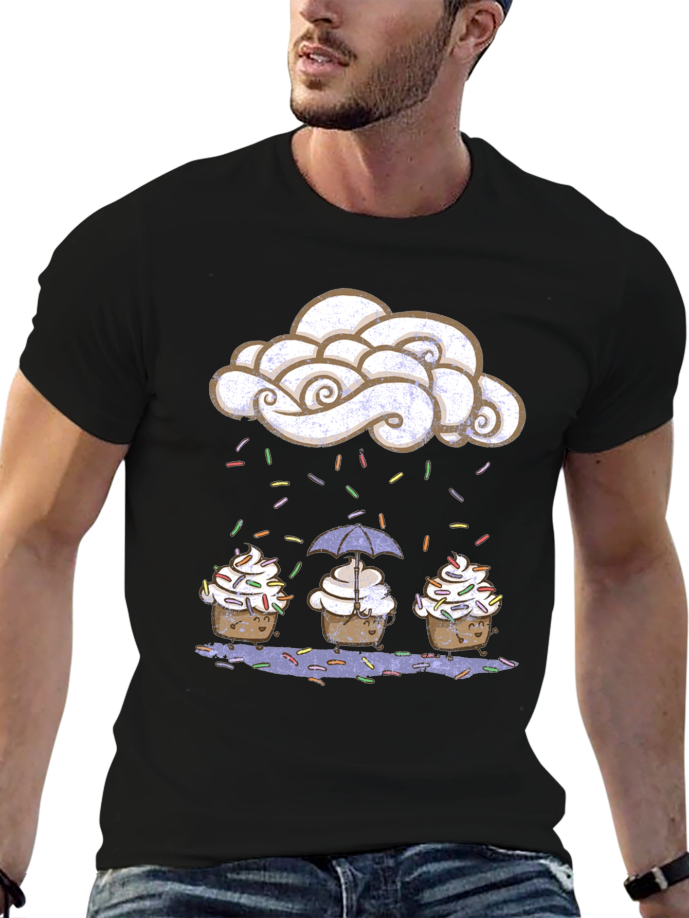 Cupcake Rain Graphic Tee - Sweet Treat Design