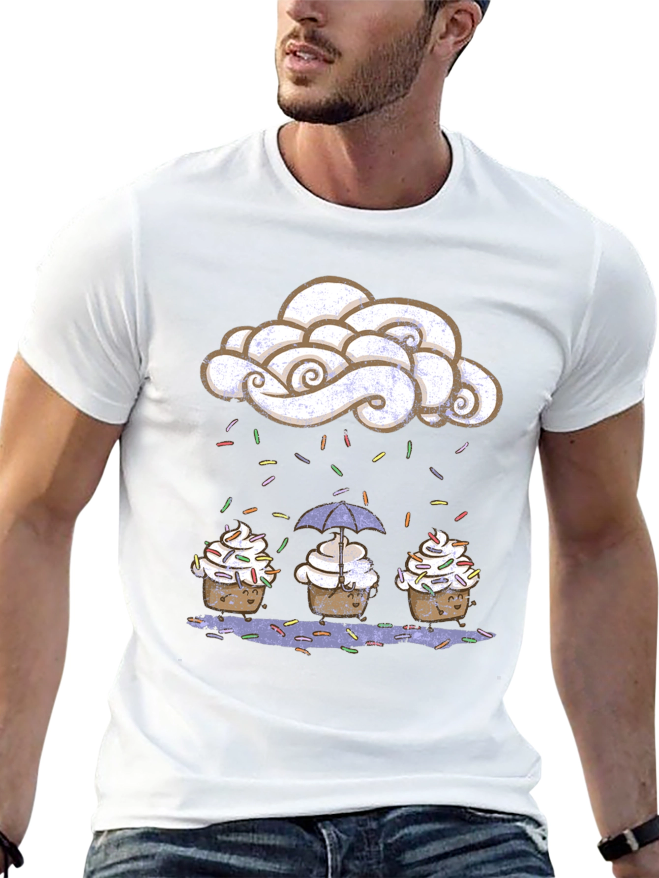Cupcake Rain Graphic Tee - Sweet Treat Design