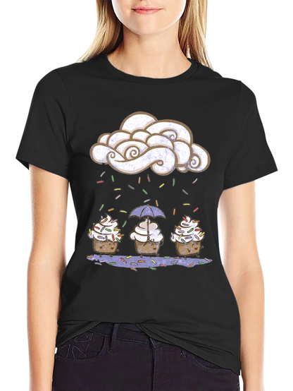 Cupcake Rain Graphic Tee - Sweet Treat Design