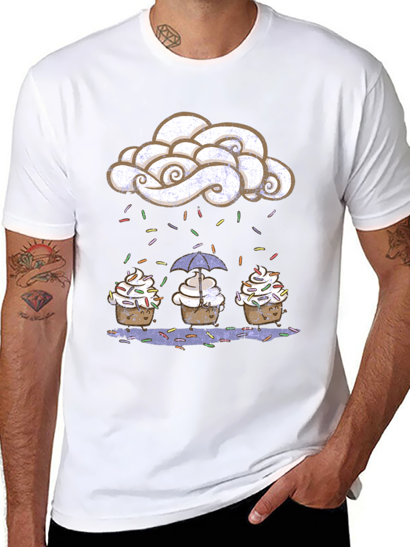 Cupcake Rain Graphic Tee - Sweet Treat Design