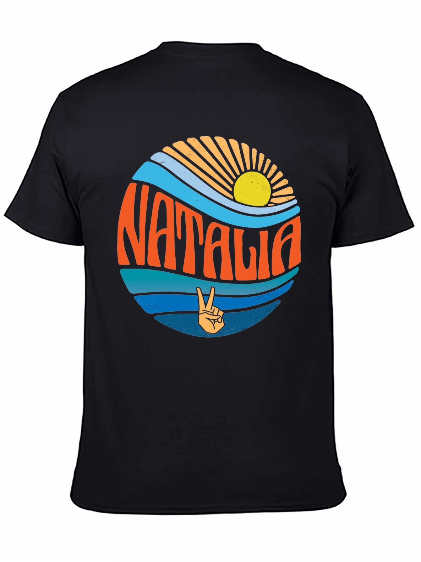 Natalia Retro Graphic T-Shirt - Black