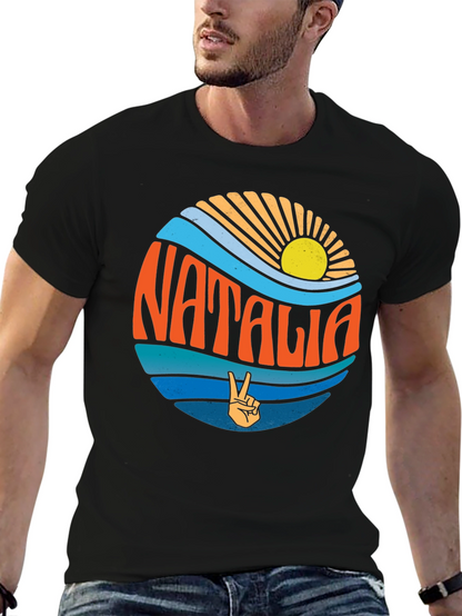 Natalia Retro Graphic T-Shirt - Black