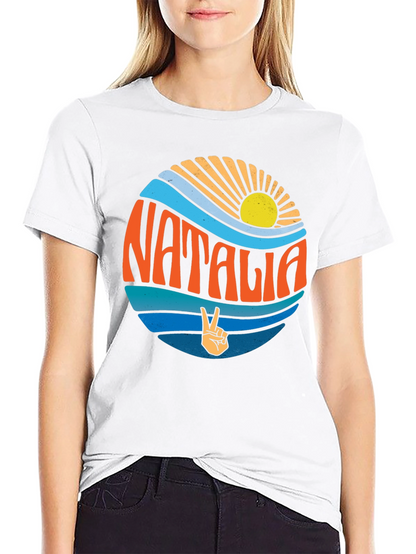 Natalia Retro Graphic T-Shirt - Black