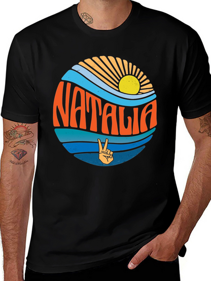 Natalia Retro Graphic T-Shirt - Black