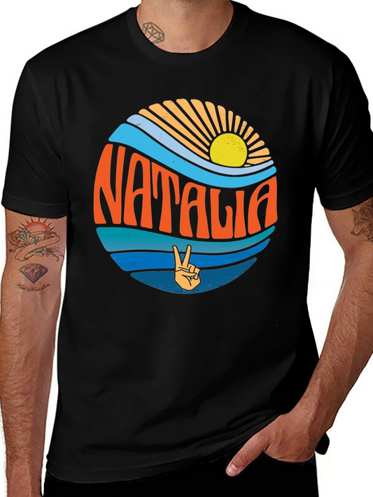 Natalia Retro Graphic T-Shirt - Black