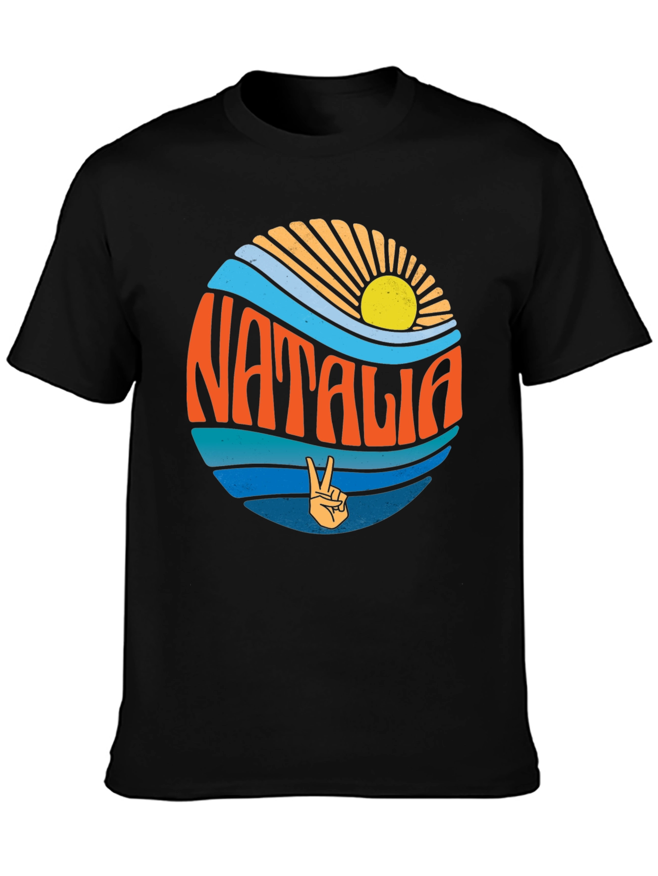 Natalia Retro Graphic T-Shirt - Black