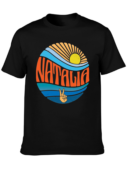 Natalia Retro Graphic T-Shirt - Black