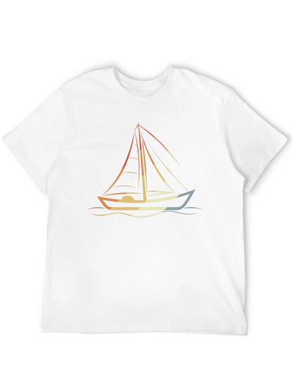 Nautical Sailboat Graphic Tee - Retro Style