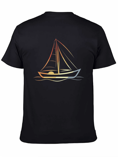 Nautical Sailboat Graphic Tee - Retro Style