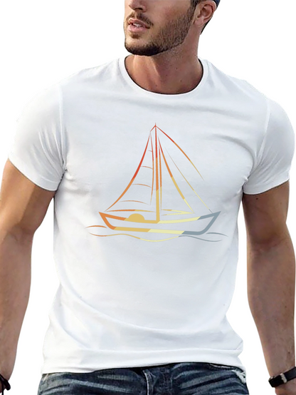 Nautical Sailboat Graphic Tee - Retro Style