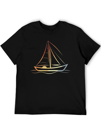Nautical Sailboat Graphic Tee - Retro Style