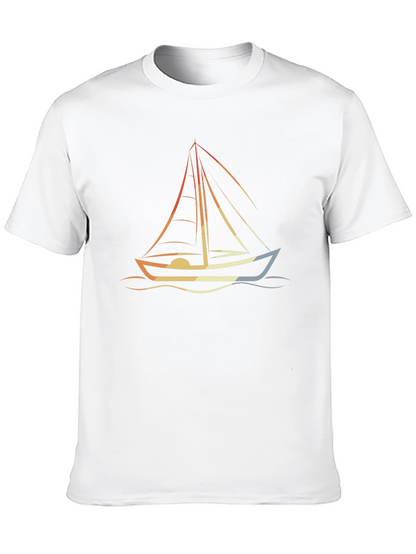 Nautical Sailboat Graphic Tee - Retro Style