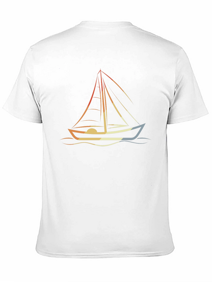 Nautical Sailboat Graphic Tee - Retro Style