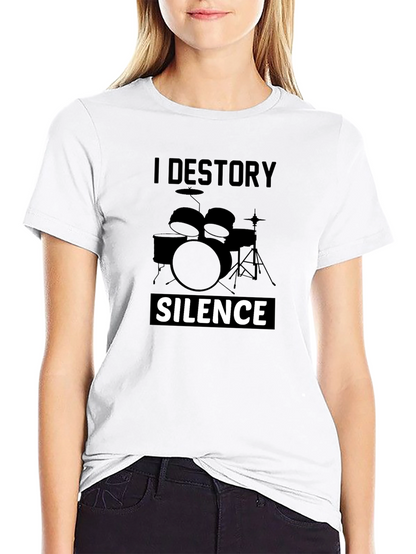 I Destroy Silence Drummer T-Shirt - Black